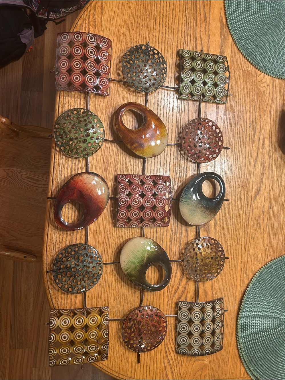 Colorful Metal Geometric Wall Hanging